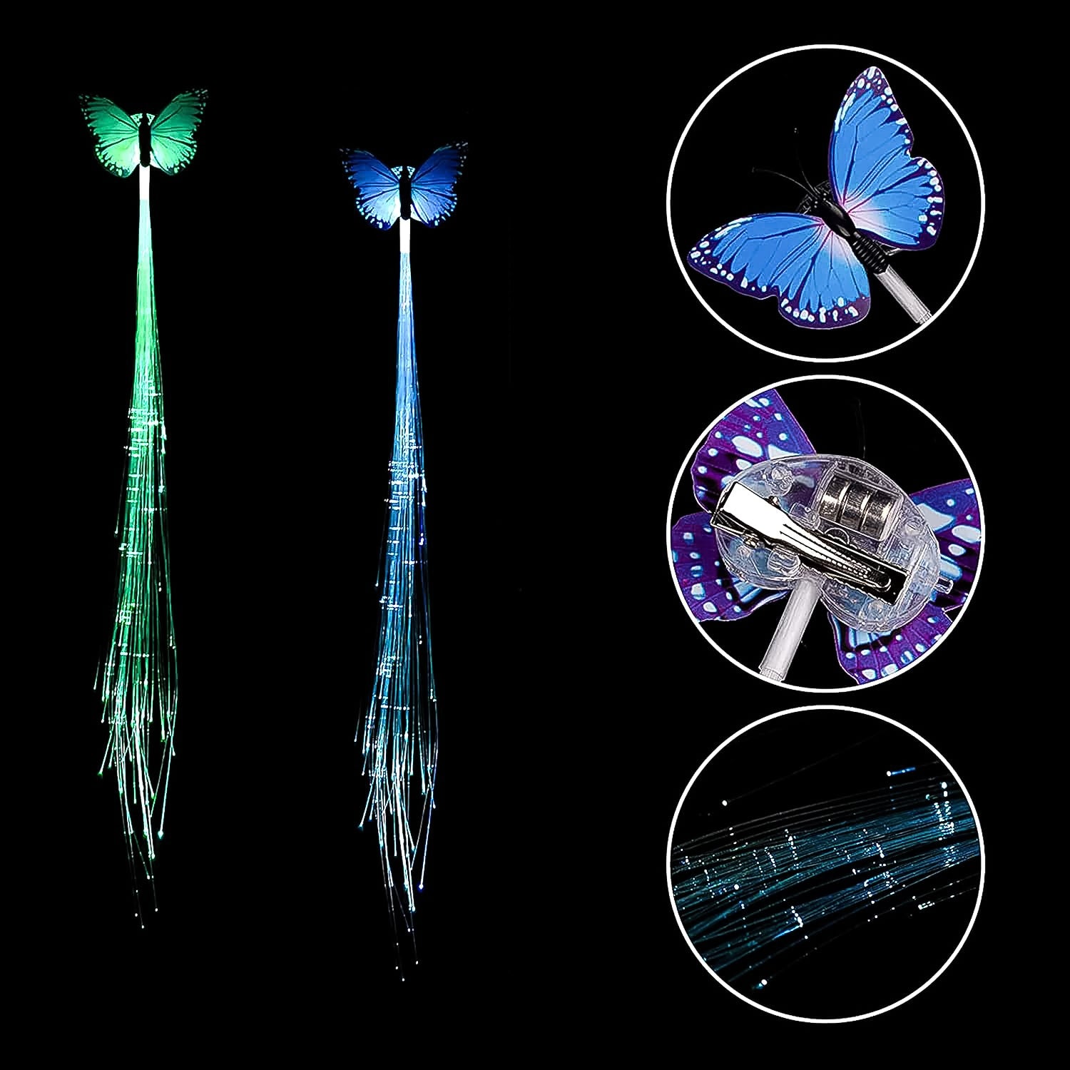 Led Butterfly Hair Braid Clip (Mix Color 1 Pc) Led Butterfly Hair Braid Clip (Mix Color 1 Pc)